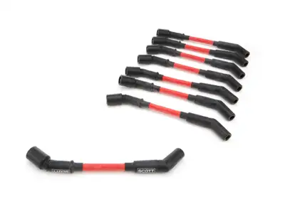 scott performance wire GM LS Spark Plug Wire Set 45-Degree - Red