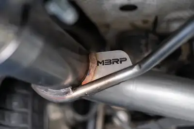 MBRP Exhaust Armor Pro Axle Back Muffler Bypass; 2.5 in Diameter; Dual Split Rear; T304 Stainless Steel; w/4 in. Outlet Diameter Dual Out Carbon Fiber Tips;