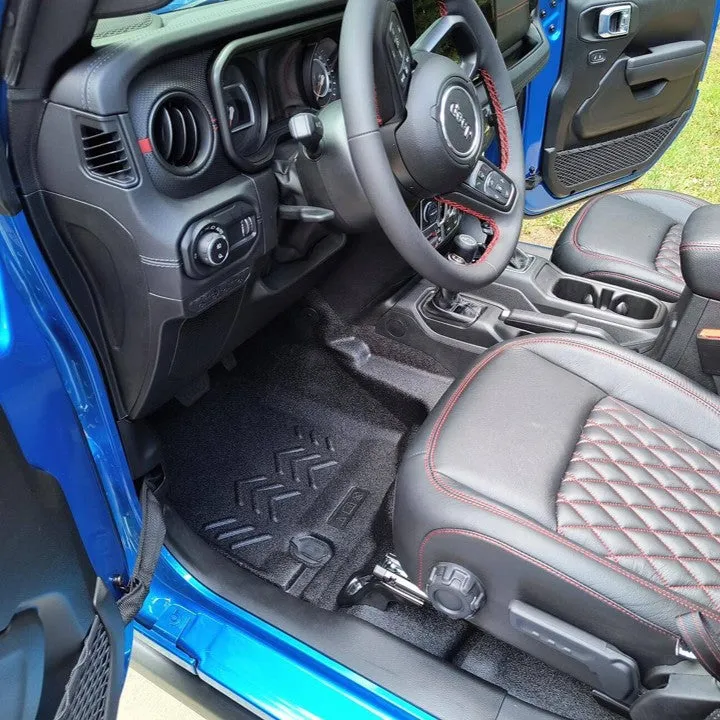 18-23 JLU 4DR full vehicle kit front and rear flooring cargo mat cargo closeout wheelhouse covers NO subwoofer mesa smoke product image