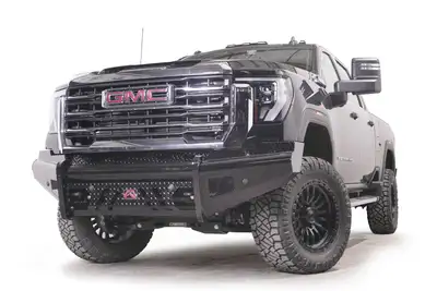 Fab Fours 24c Sierra 2500/3500 Steel Sensor Front Bumper w/ no Guard Gloss Black