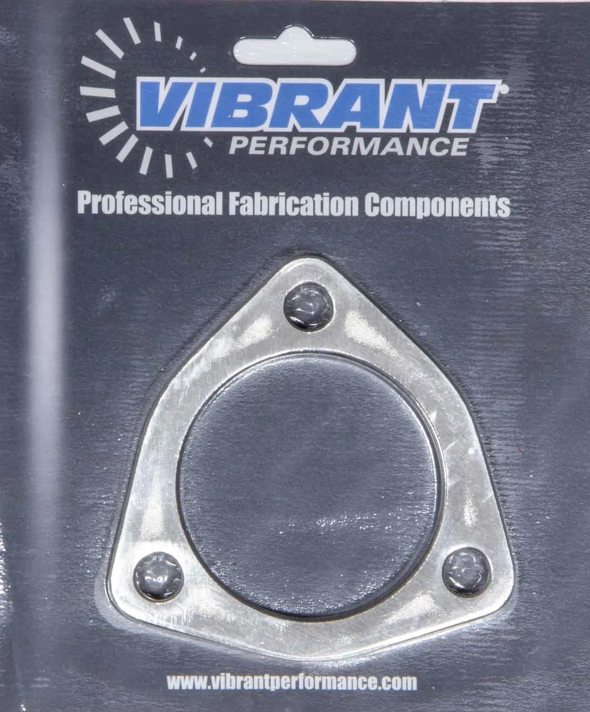 Vibrant Performance Exhaust Flange; 3.4375 in. BHC; 2.5 in. ID; 3.9375 in. Flange W; 3.9375 in. Flange H; 0.375 in. Thickness; Stainless Steel; 3 Bolt; Single Flange; Retail Packed; 1pc.;
