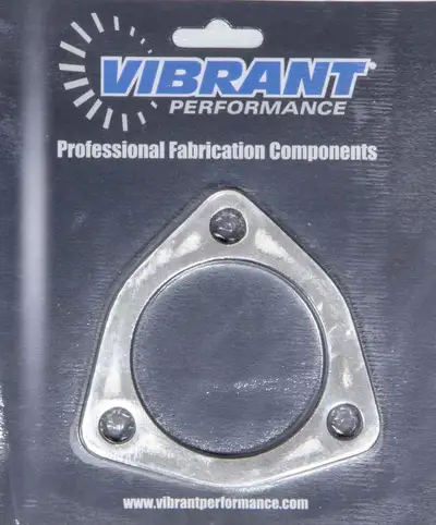 Vibrant Performance Exhaust Flange; 3.4375 in. BHC; 2.5 in. ID; 3.9375 in. Flange W; 3.9375 in. Flange H; 0.375 in. Thickness; Stainless Steel; 3 Bolt; Single Flange; Retail Packed; 1pc.;