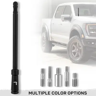 Recon Accessories Aluminum 8" Antenna Mast (Fits OEM Factory Threaded Antenna) Multiple Colors
