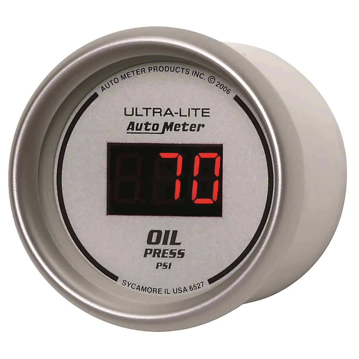 Gauge, Oil Pressure, 2 1/16", 100psi, Digital, Silver Dial w/ Red LED product image