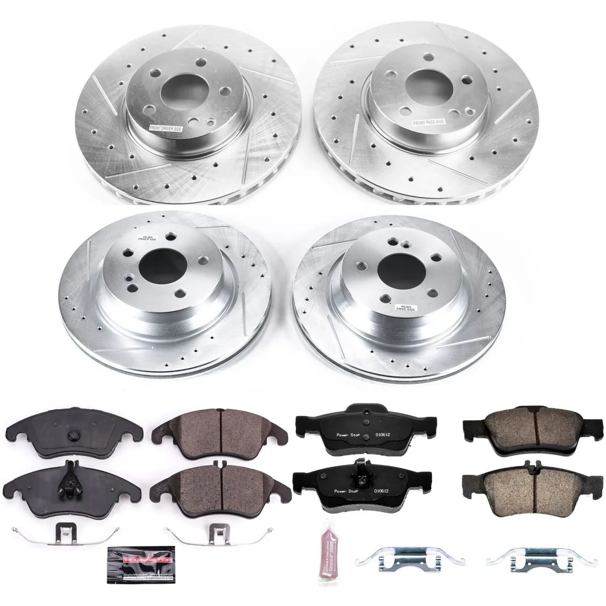 Z23 Evolution Sport Upgrade Kit: Drilled/Slotted Rotors; Carbon-Fiber Ceramic Pads W/Hardware; Pad Sensors product image