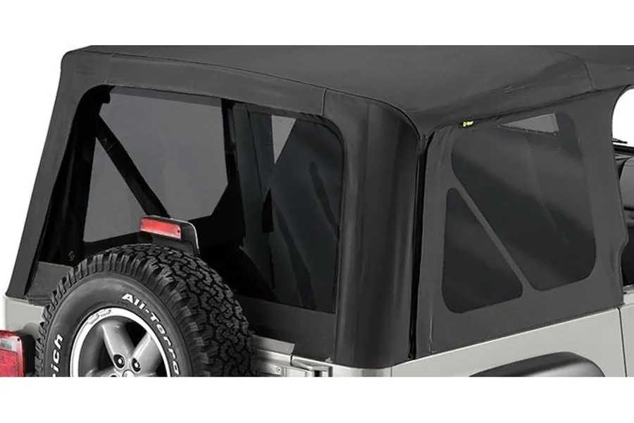 Bestop Window Replacement Set For Jeep 1997-2002 Wrangler TJ Fits Replace-A-Top 51121, 51124, 51127 Black Denim Bestop