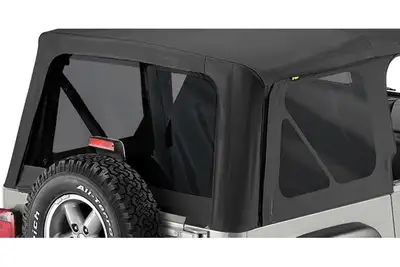 Bestop Window Replacement Set For Jeep 1997-2002 Wrangler TJ Fits Replace-A-Top 51121, 51124, 51127 Black Denim Bestop