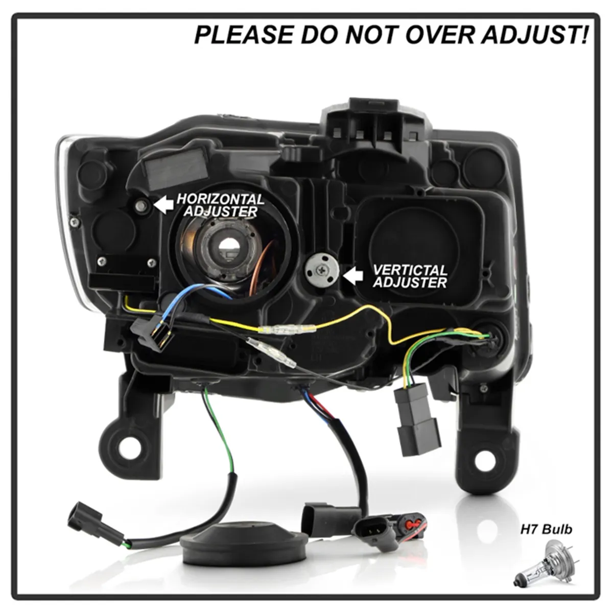 ( Spyder Signature ) Jeep Grand Cherokee 2014 - 2021 Halogen Model Only ( Not Compatible With Xenon/HID Model ) Projector Headlights - Switchback LED Turn Signal Lights - Black product image