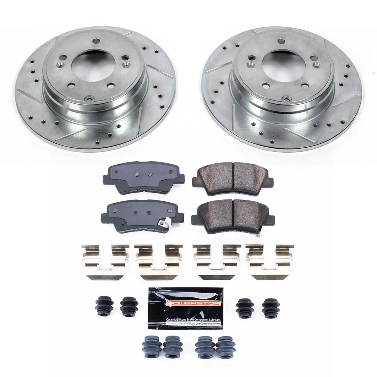 Z23 Evolution Sport Upgrade Kit: Drilled/Slotted Rotors; Carbon-Fiber Ceramic Pads W/Hardware product image