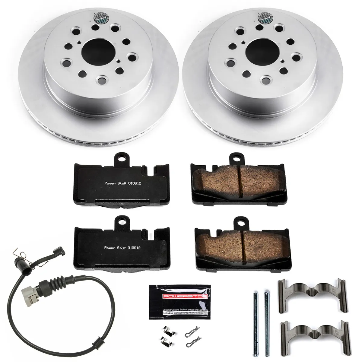Z17 Geomet Coated Rotor Kit: Genuine Geomet Fully Coated Rotors; Ceramic Pads W/Hardware; Pad Sensors product image