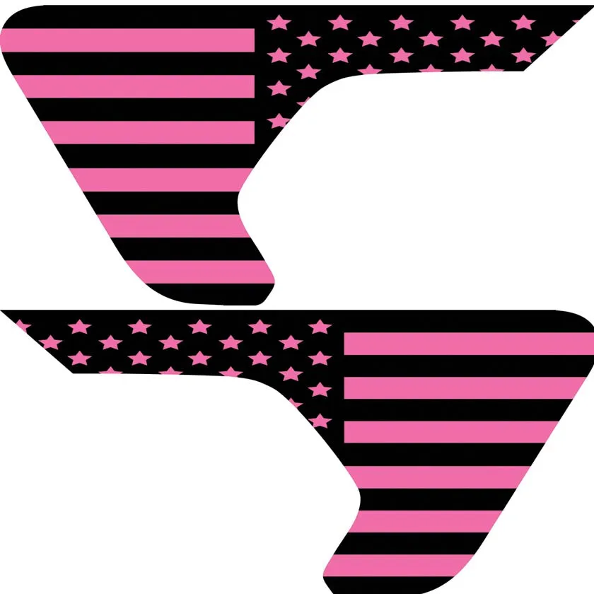 Pink Old Glory Flag 2pc Vinyl Fender Decal product image