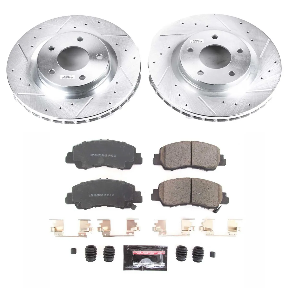Z23 Evolution Sport Upgrade Kit: Drilled/Slotted Rotors; Carbon-Fiber Ceramic Pads W/Hardware product image