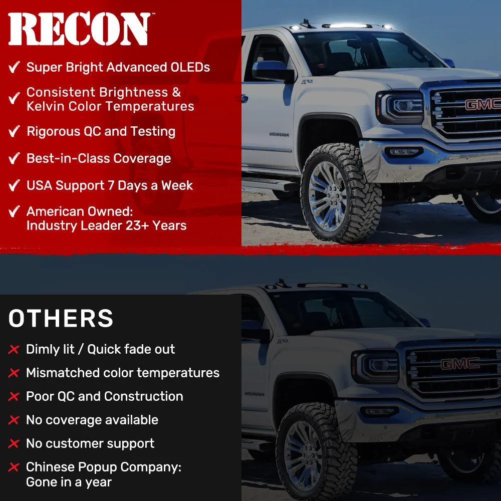 GMC and Chevy 15-19 3rd GEN Body Style Heavy-Duty 3-Piece Set Smoked Cab Roof Light Kit with White and Amber Strobe product image