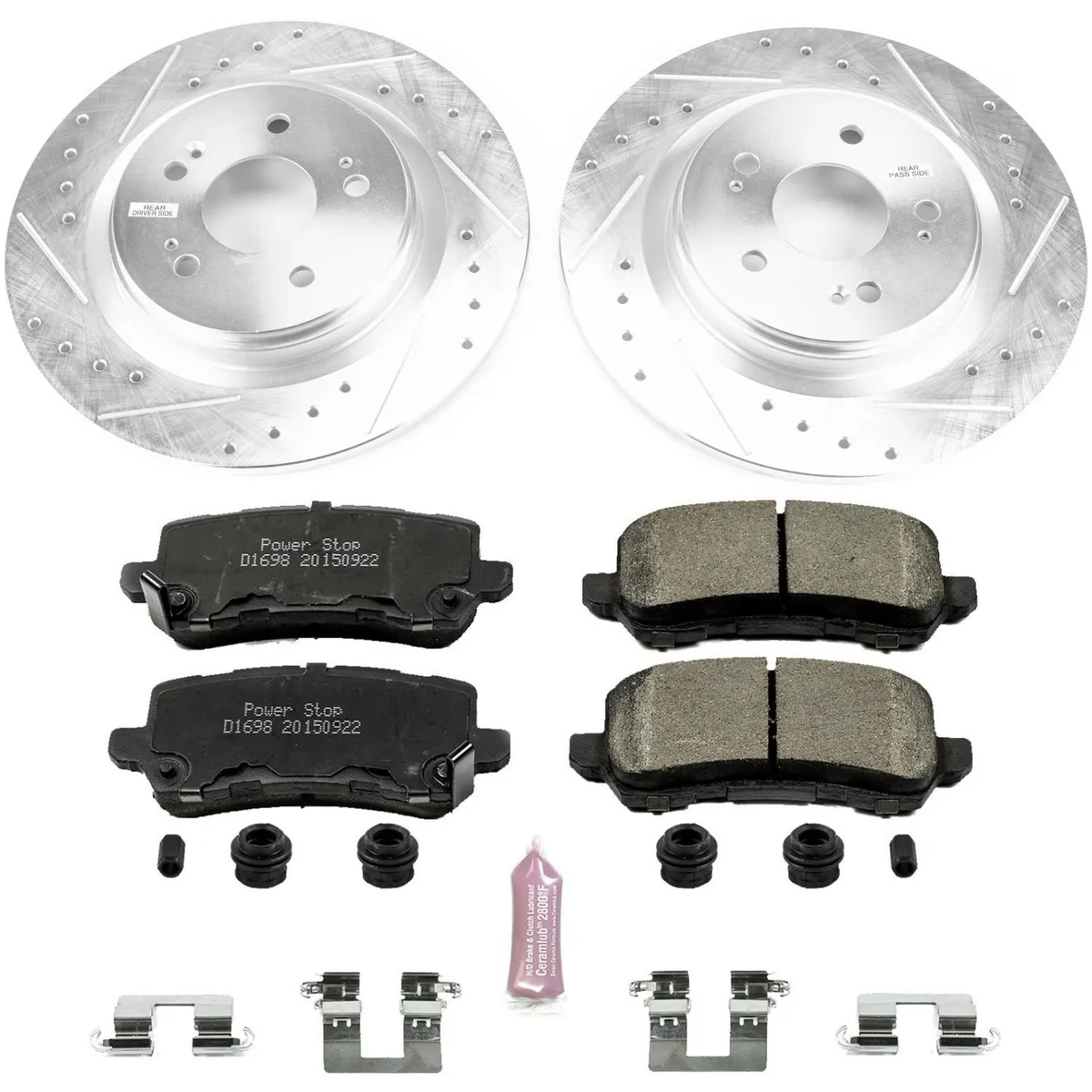 Z23 Evolution Sport Upgrade Kit: Drilled/Slotted Rotors; Carbon-Fiber Ceramic Pads W/Hardware product image