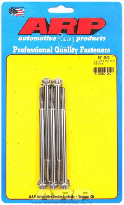 ARP Auto Racing S/S Bolt Kit - 12pt. (5) 1/4-20 x 4.500