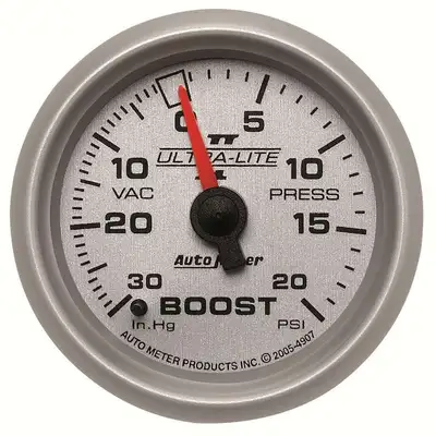 AutoMeter Gauge, Vac/Boost, 2 1/16", 30inHg-20psi, Mechanical, Ultra-Lite II