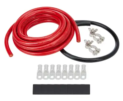 Allstar Performance Battery Cable Kit 2 Ga. 1 Battery All Black
