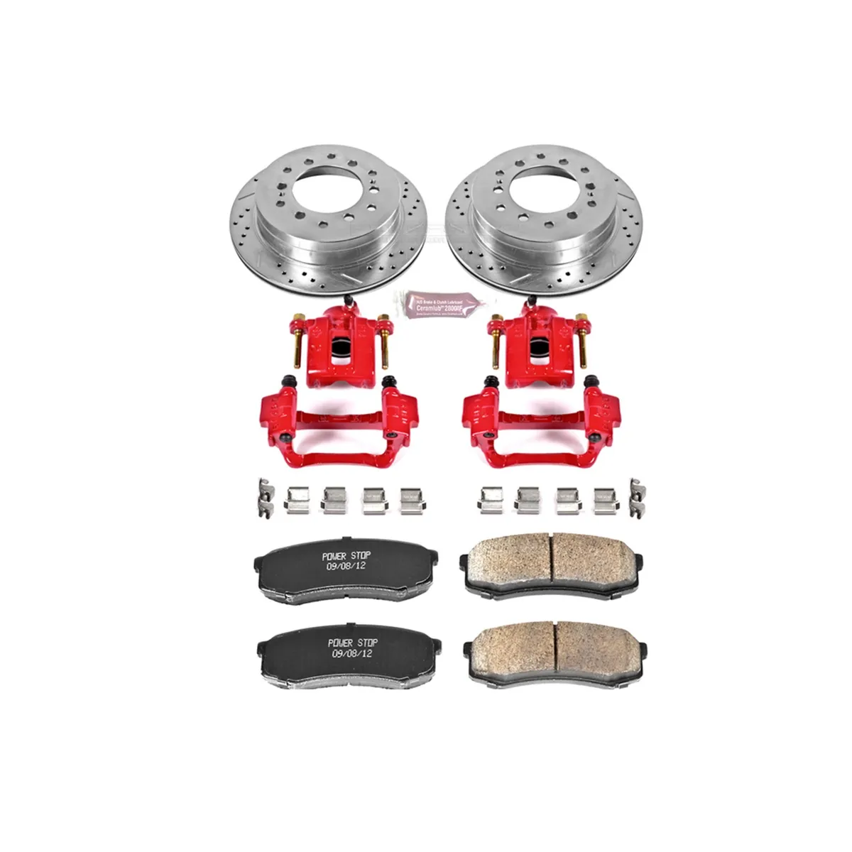 Z23 Evolution Sport Upgrade Kit: Drilled/Slotted Rotors; Carbon-Fiber Ceramic Pads; Powder Coated Calipers product image