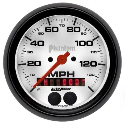 AutoMeter Gauge, Speedometer, 3 3/8", 140mph, GPS, Phantom
