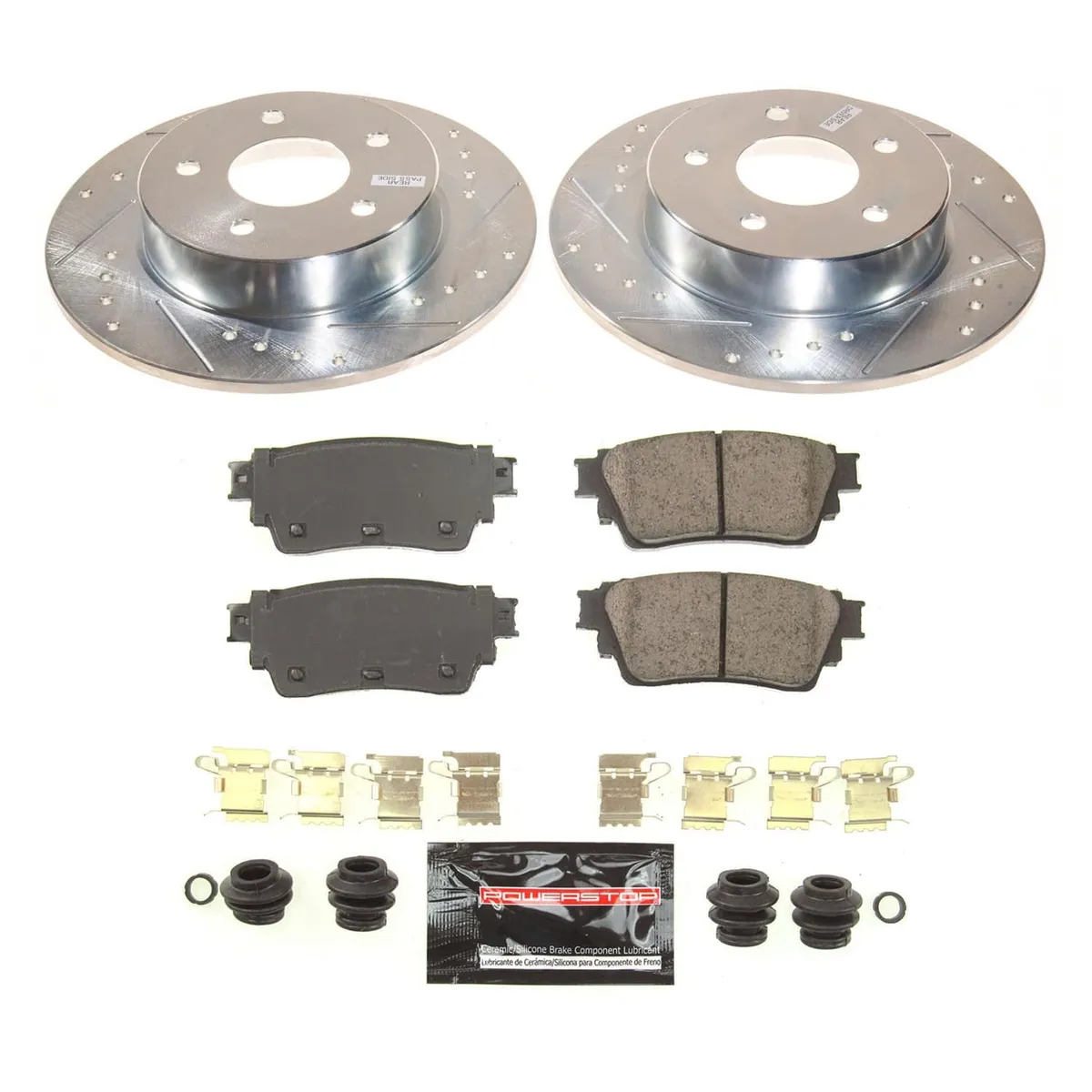 Z23 Evolution Sport Upgrade Kit: Drilled/Slotted Rotors; Carbon-Fiber Ceramic Pads W/Hardware product image