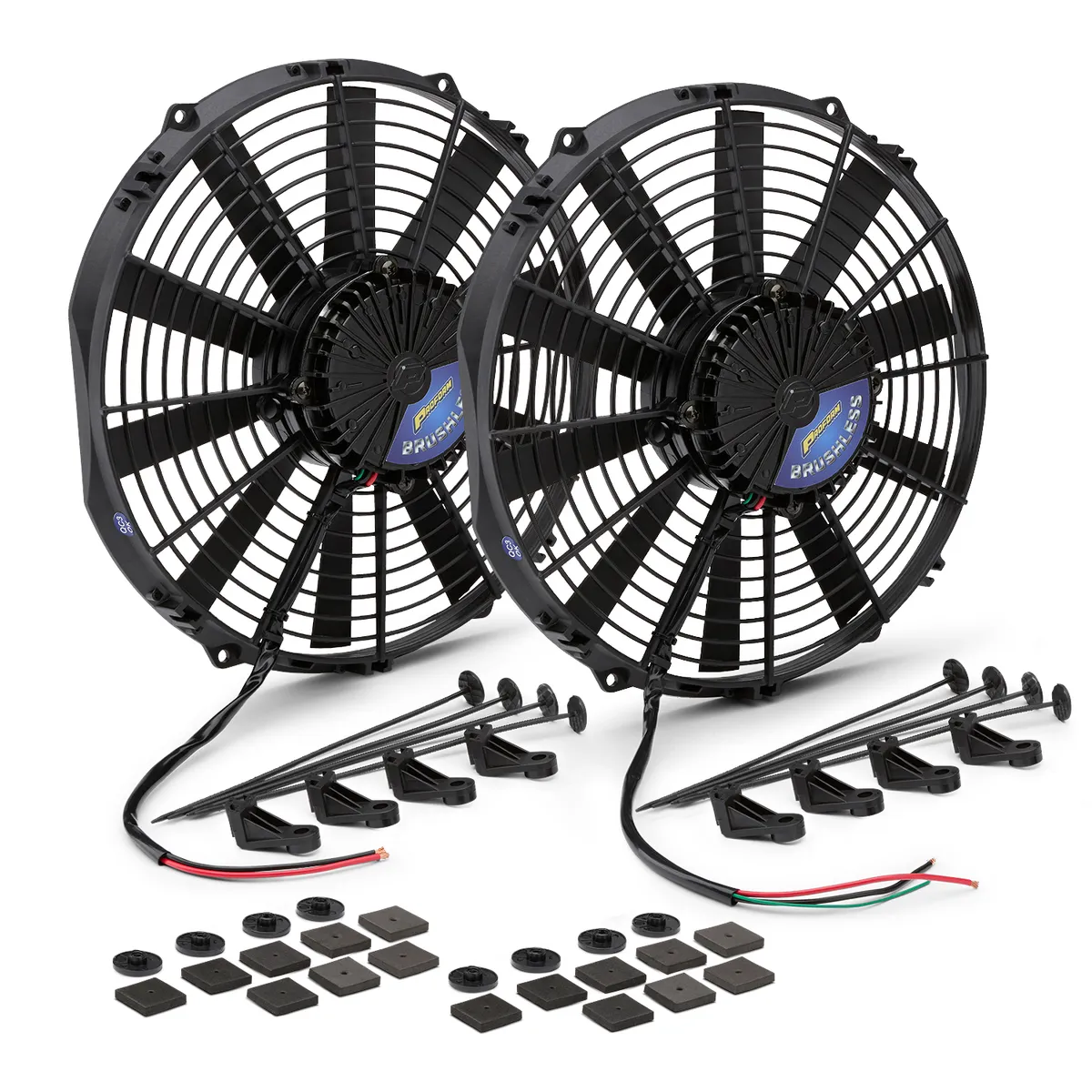 Brushless Ultraperformance 12in Electric Fan 2100 Cfm Straight Blade 12v 2 Pack product image
