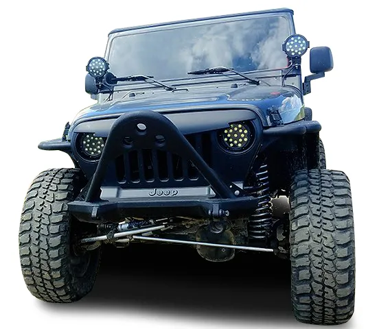 "Black Horse LED 7"" Dia.Lights -Clear-Universal |Black Horse Off Road" product image
