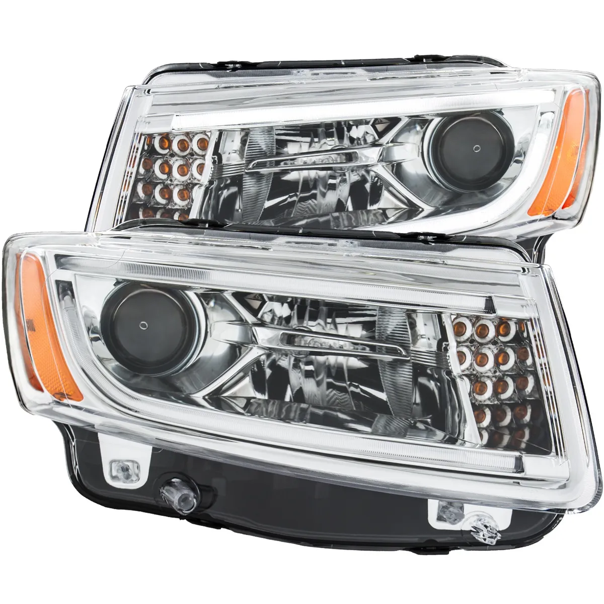 Jeep Grand Cherokee 14-16 Projector Headlights Plank Style Chrome (For Halogen Models Only) product image