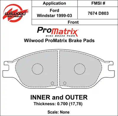 Wilwood Brakes 1999 - 2003 Ford Original Equipment Pads - 150-D0803K