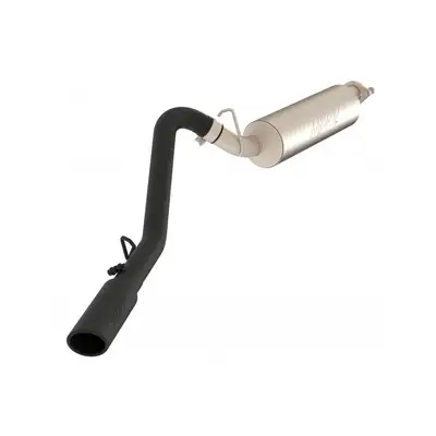 MBRP Exhaust Armor BLK Cat Back Exhaust System; 2.5 in.; Incl. Muffler/Tailpipe/Hardware/3.5 in. OD Tip; Single Side Exit; Black Coated;