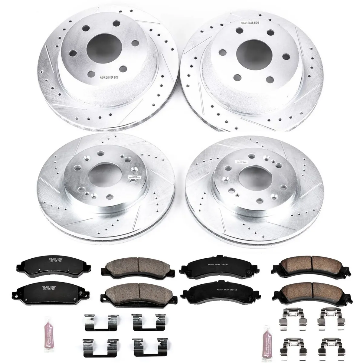 Z23 Evolution Sport Upgrade Kit: Drilled/Slotted Rotors; Carbon-Fiber Ceramic Pads W/Hardware product image