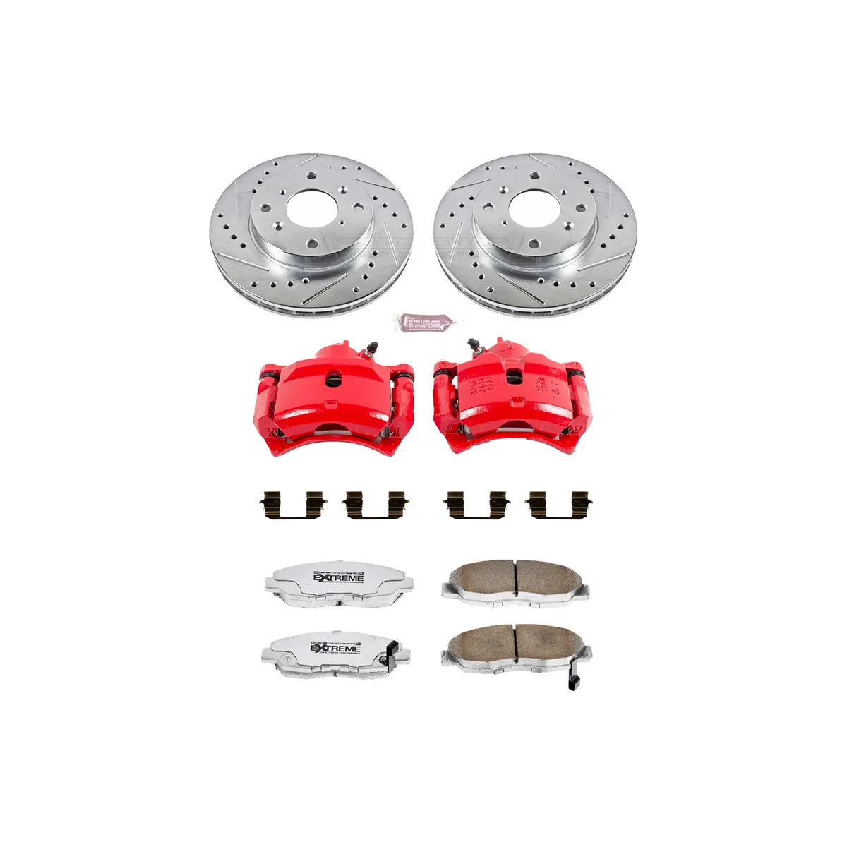 Z26 Street Warrior Upgrade Kit: Drilled/Slotted Rotors; Carbon-Fiber Ceramic Pads; Powder Coated Calipers product image