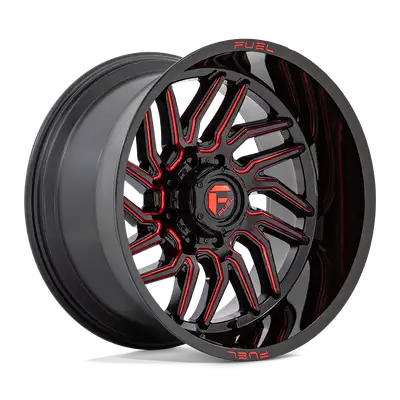 KMC Wheels Fuel Wheels | Hurricane | Gloss Black Milled Red Tint