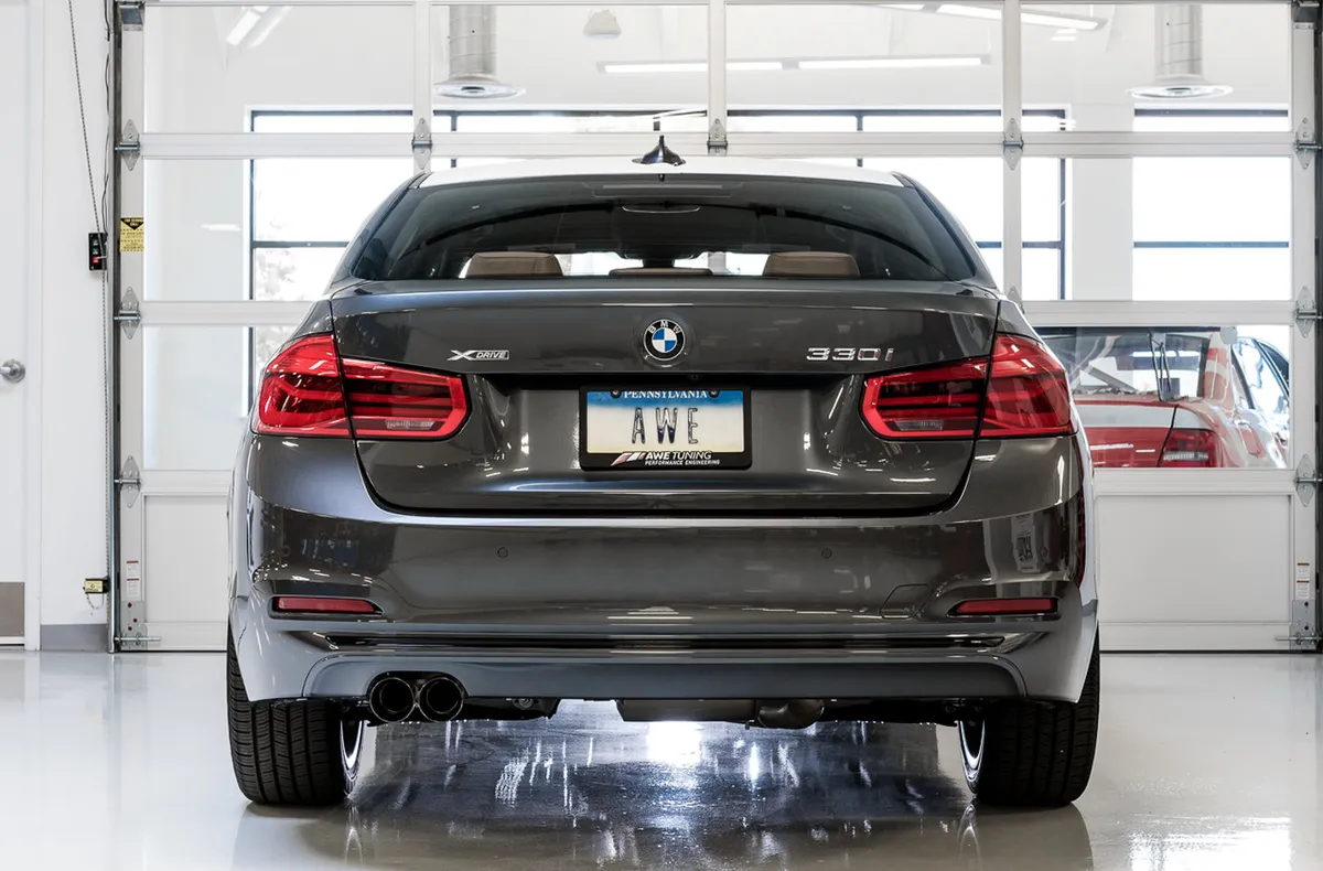 AWE Touring Edition Axle-back Exhaust for BMW F3X 28i / 30i, Single Side -- Diamond Black Tips (80mm) product image