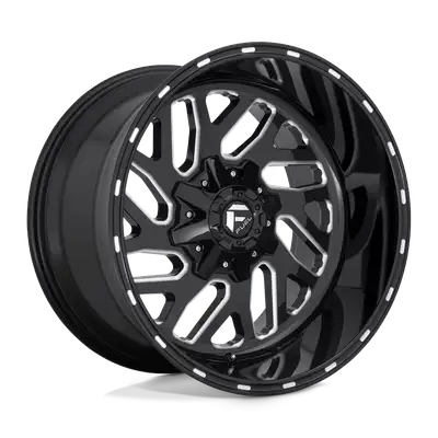 KMC Wheels Triton 22x10 8x165.10 Gloss Black Milled -18 mm