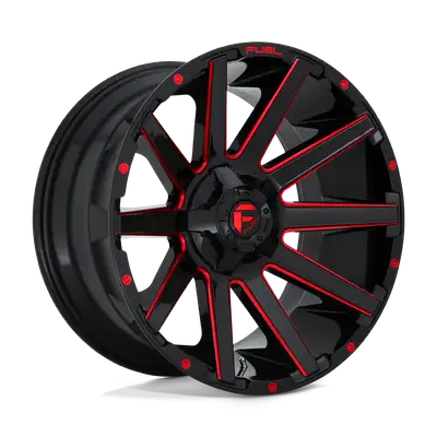 KMC Wheels Contra 20x9 6x135.006x139.70 Gloss Black Red Tinted Clear 20 mm