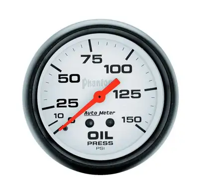 AutoMeter Gauge, Oil Pressure, 2 5/8", 150psi, Mechanical, Phantom