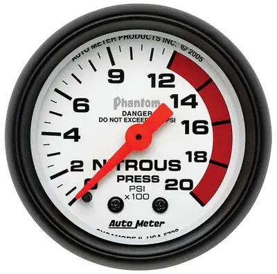 AutoMeter Gauge, Nitrous Pressure, 2 1/16", 2000psi, Mechanical, Phantom