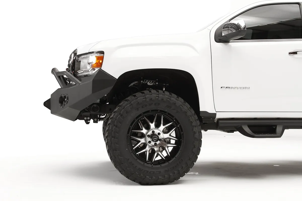 Premium Winch Front Bumper; 2 Stage Black Powder Coated; w/Pre-Runner Guard; product image