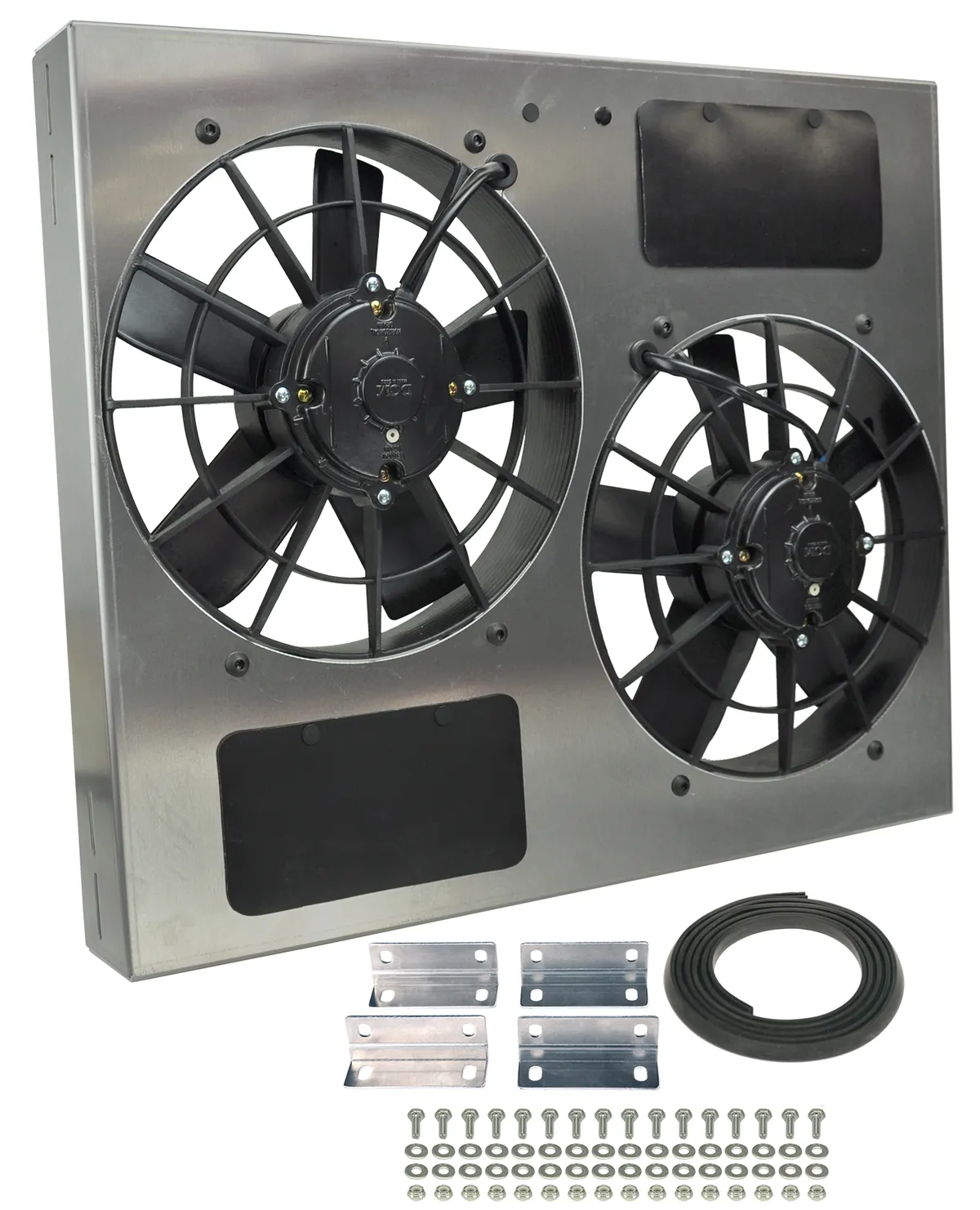 Derale 16835 Powerpack - High Output Dual 11 Electric RAD Fan/Aluminum Shroud Kit product image