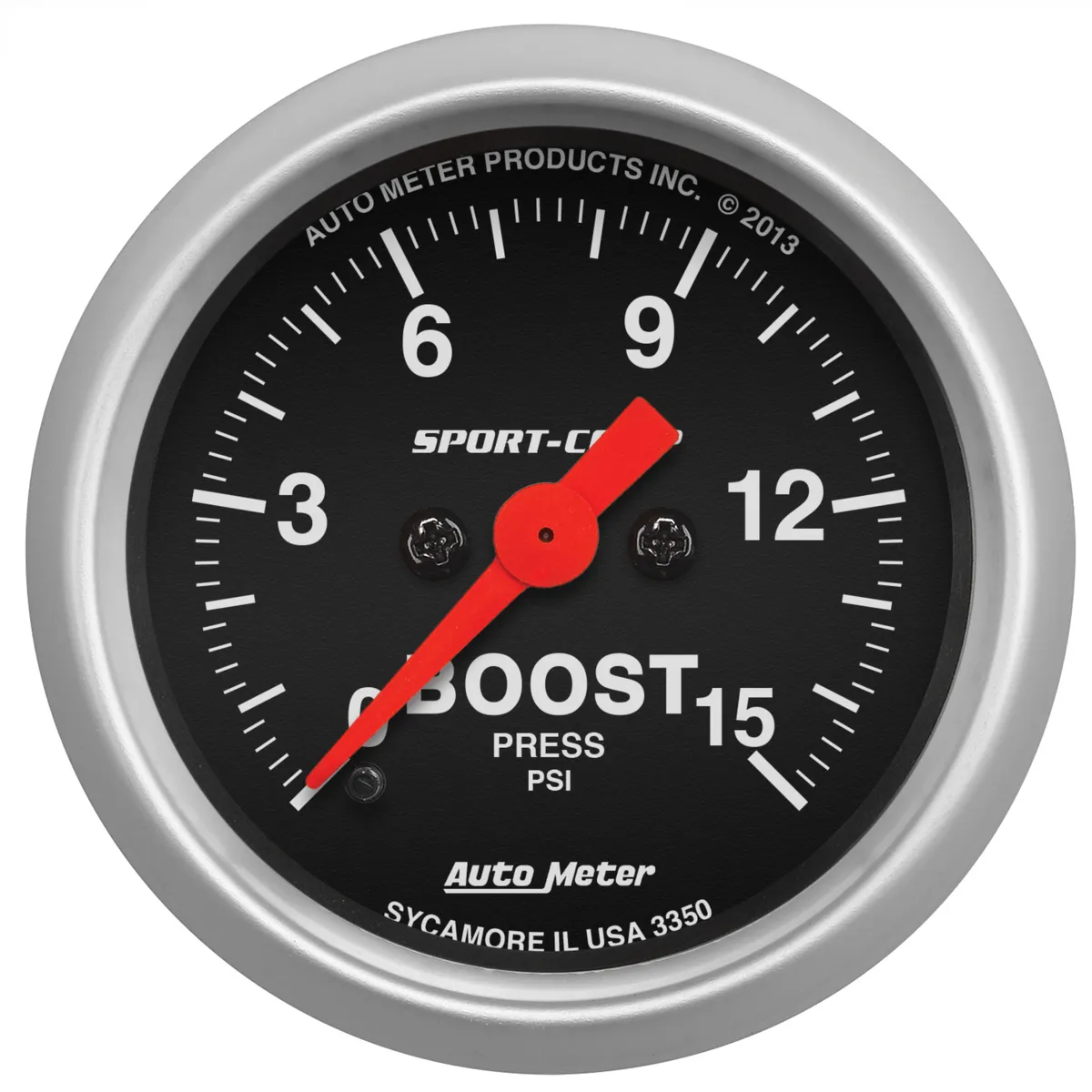 AutoMeter Gauge, Boost, 2 1/16", 15psi, Digital Stepper Motor, Sport-Comp