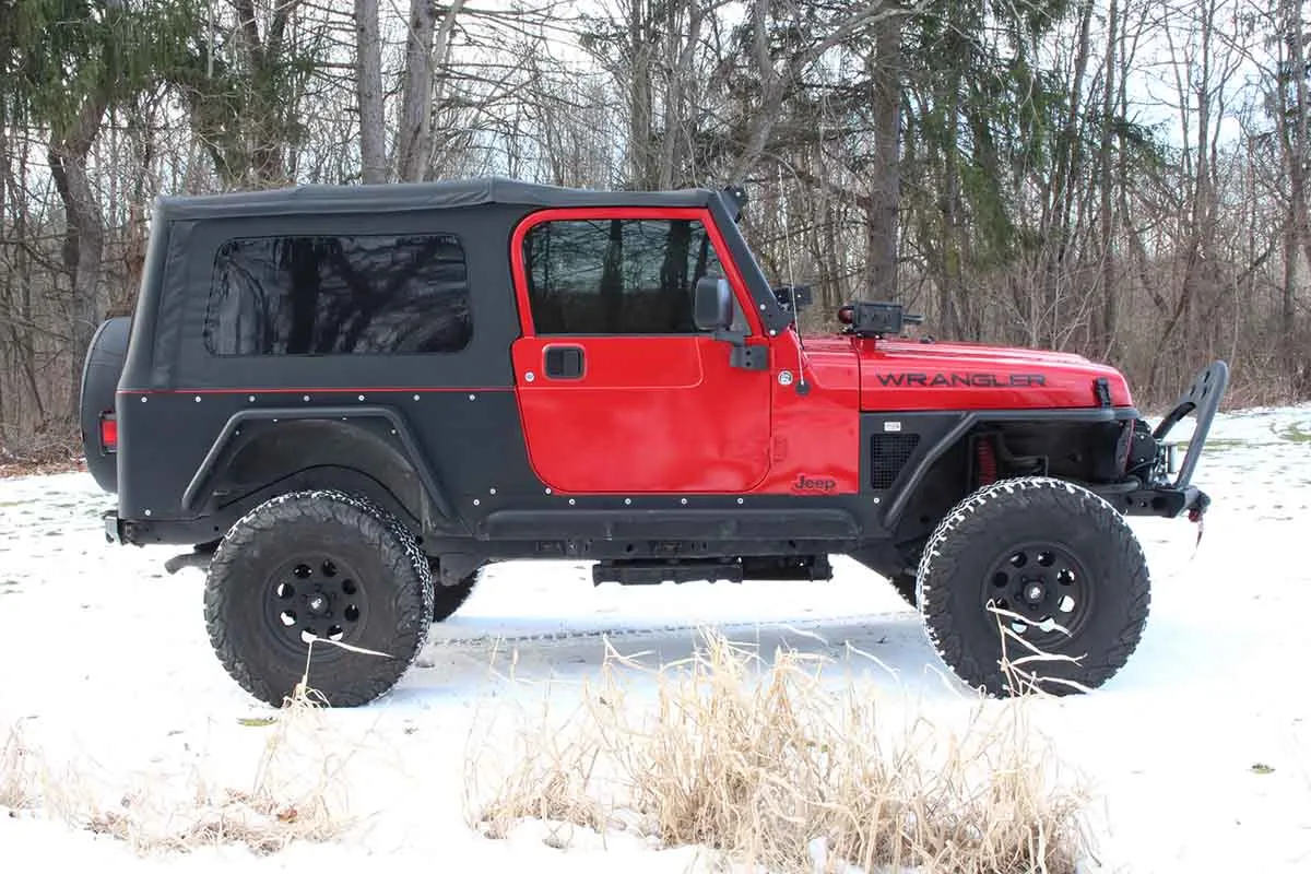 Jeep TJ Tube Fenders Front 3 Inch Flare 97-06 Wrangler TJ Steel Black Textured Powdercoat Fishbone Offroad product image