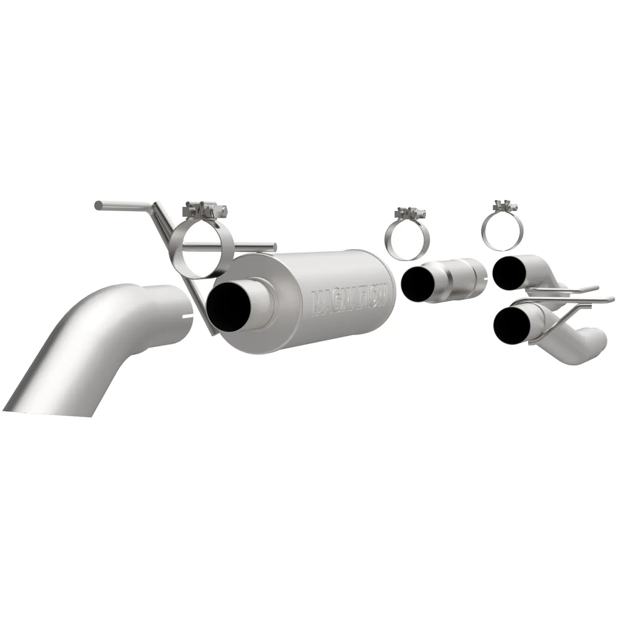 04-10 Ford F-150 CC/EC 4.6/5.4 Cat-Back System featuring 3in stainless steel piping and a 3in stainless steel Turn Down tip product image