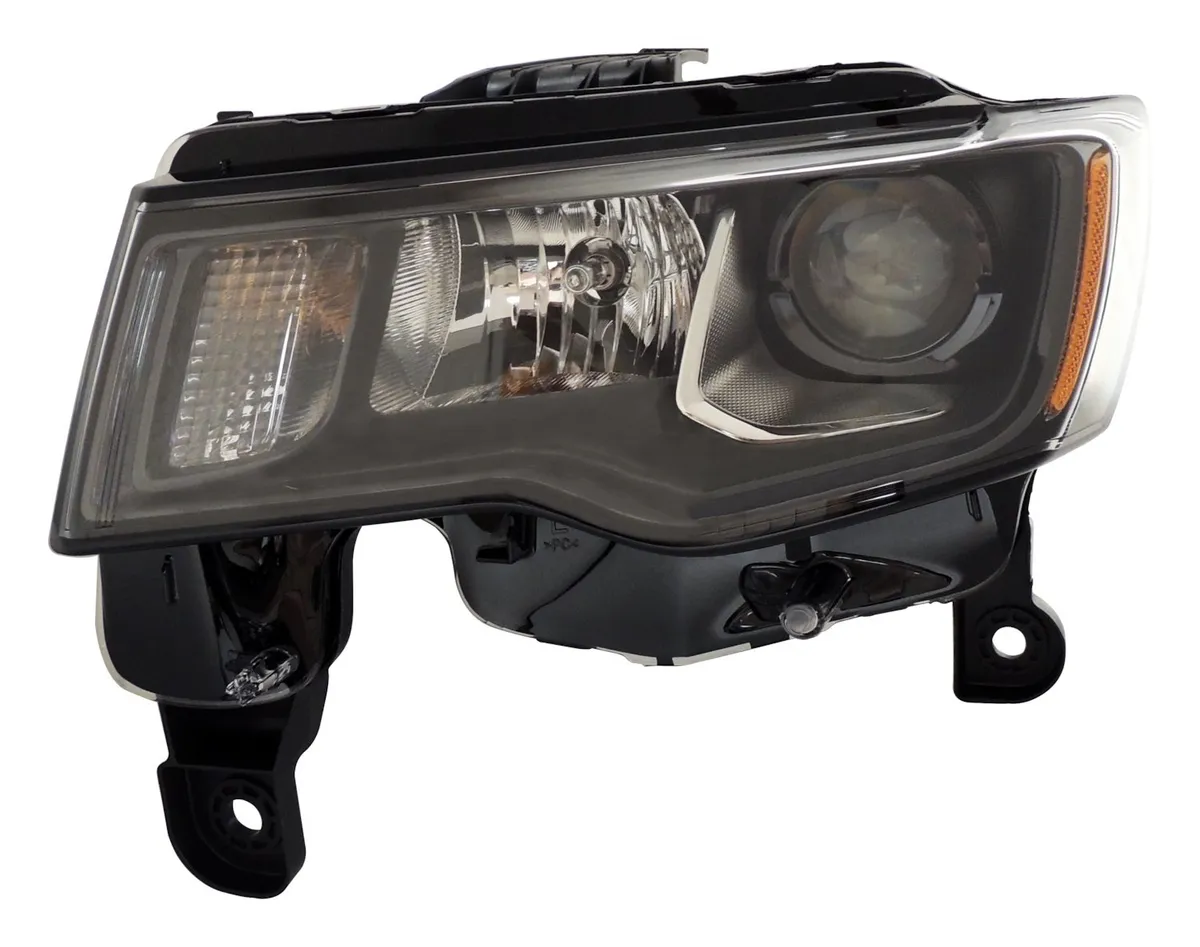 Headlight for 2016-2019 WK Grand Cherokee w Halogen Headlights w Dark Bezels Left Headlight Assembly and bulbs product image