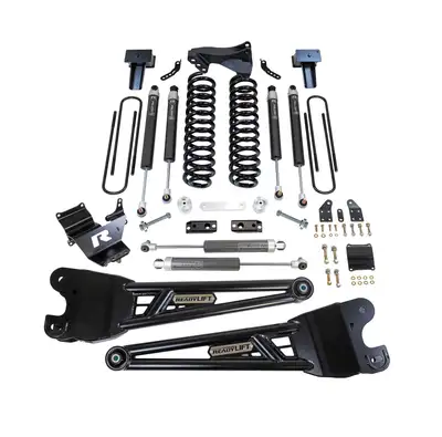 ReadyLift 4ft. Coil Spring Lift Kit with Falcon 1.1 Monotube Front/Rear Shocks; Radius Arms; Dual Steering Stabilizer; and Front Track Bar Bracket