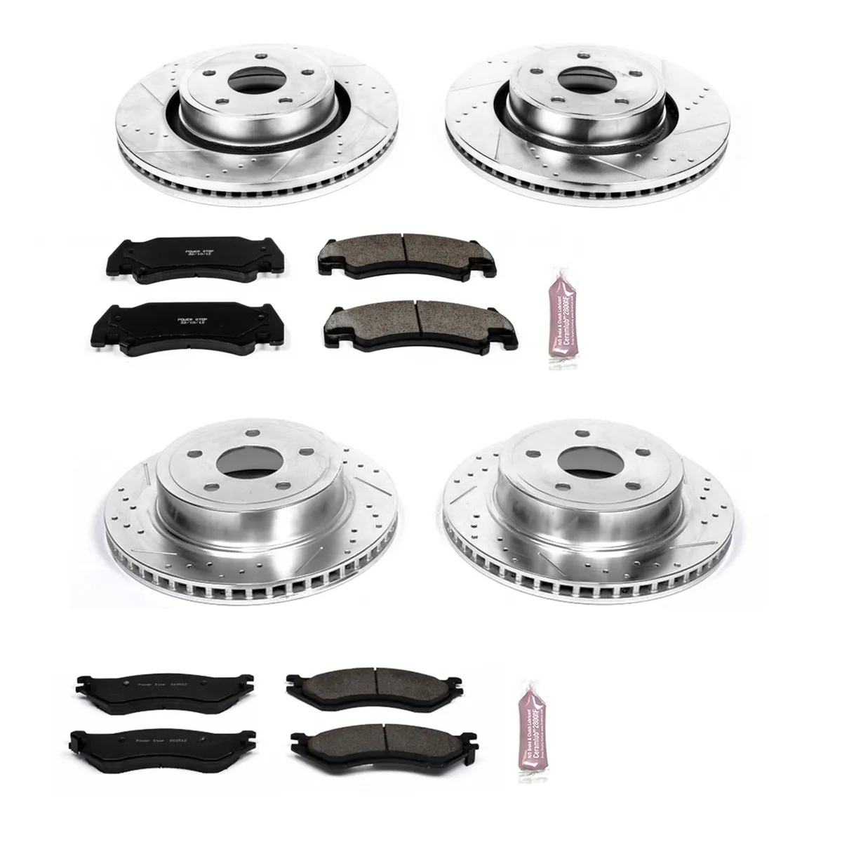Z23 Evolution Sport Upgrade Kit: Drilled/Slotted Rotors; Carbon-Fiber Ceramic Pads W/Hardware product image