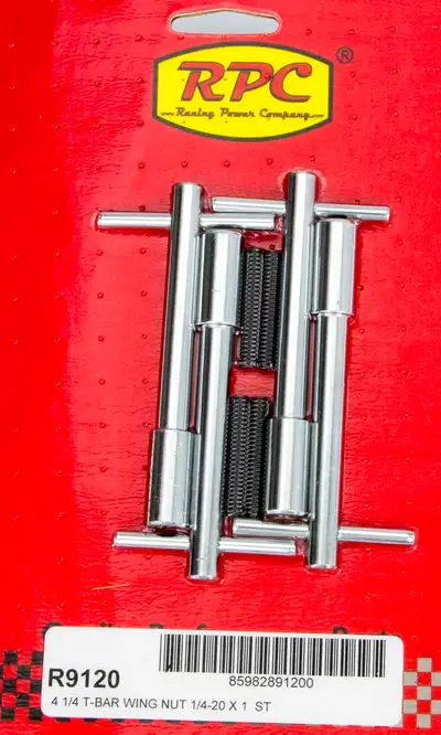 Racing Power Company 4-1/4in Chrome Wing Nuts 1 1/4in-20 4pk
