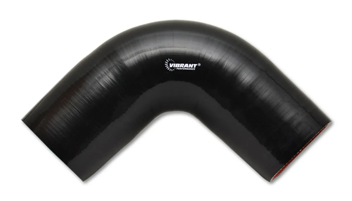 90 Degree Hose Coupler; 2 in. ID; 4 in. Leg Length From Tangent; 2 in. Centerline Radius; 67 PSI Maximum Operating Pressure; 0.2 in. Wall Thickness; Black; product image