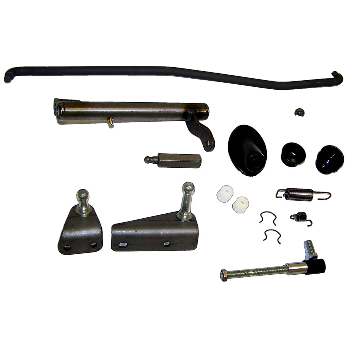 Clutch Linkage Kit; Incl. Bellcrank/Clutch Fork Rod/Adjuster/Bracket And Pivots/Pedal Shaft Rod/Outer Boot/Retainer/Pivot Bushing/Inner Boot/Pedal Shaft Boot; product image