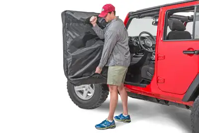 MasterTop Jeep Hard Door Storage Bags For 76-2024 Jeep CJ JK JL Wrangler Black Pair MasterTop