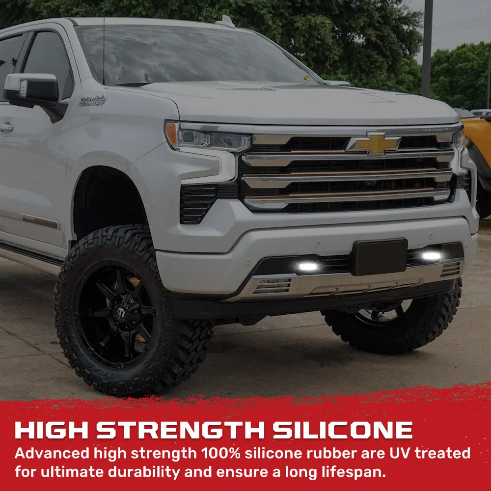 Chevy 20-25 Silverado 1500 Tow Hook Covers 2-Piece Set of Silicone Covers Standard & LED Options - Multiple Colors product image